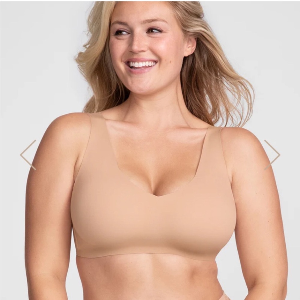 Honeylove V-Neck Bra Lift Wear Spots bra XL Tan Comfort!